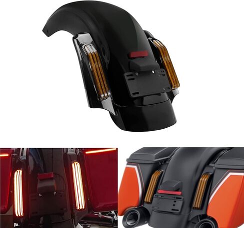 Motorcycle LED Rear Fender System Turn Signal Running Brake Light Fit for Harley Touring Road King Electra Road Street Glide 2014-later Black Lens in Saudi Arabia