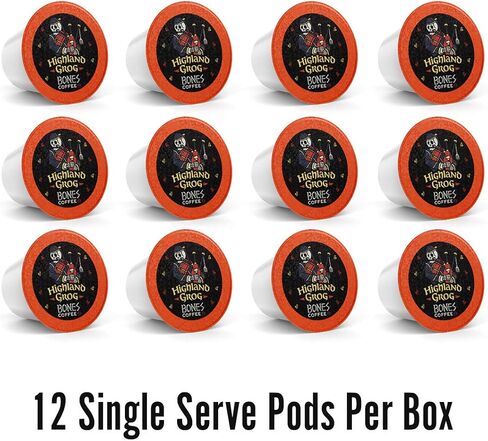 شركة القهوة في عظام Sinn-O-Bunn Flaved Bones Fags Coffee Coffee Pods لصالح صانع القهوة المنفرد المنخفض ، نكهة لفائف القرفة (12CT) in Saudi Arabia