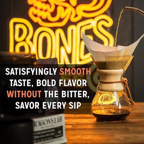 Bones Coffee Company Sinn-O-Bunn Flavored Bones Cups Coffee Pods for Single-Serve Coffee Maker Low Acid, Cinnamon Roll Flavor (12ct) in Saudi Arabia