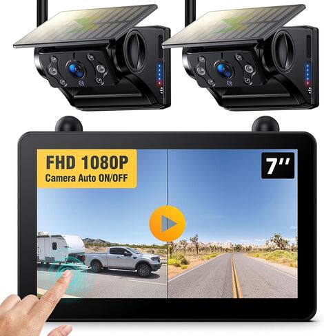 كاميرا نسخ احتياطية لاسلكية RV Magnetic Solar ، 1080p 7 "شاشة تعمل باللمس IPS و Auto On Off View Camera ، إرشادات تسجيل ليلية 1 دقيقة ، الكاميرا الاحتياطية لشاحنة Trainer M7 in Saudi Arabia