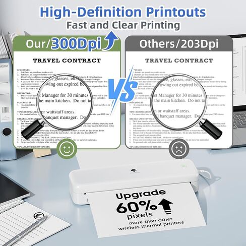 Phomemo Portable Printers Wireless for Travel Upgraded,M834 Bluetooth Thermal Printer 8.5" x 11"& A4 Size,Inkless Mobile Printer with Carry Case for Travel,Office,School,Car,Home,Pink in Saudi Arabia