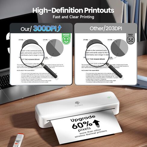 Phomemo Portable Printers Wireless for Travel Upgraded,M834 Bluetooth Thermal Printer 8.5" x 11"& A4 Size,Inkless Mobile Printer with Carry Case for Travel,Office,School,Car,Home,Pink in Kuwait