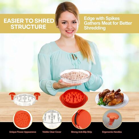 Pro Max Chicken Shredder Large 3 Layer Chicken Breast Shredder Tool Twist, Visible Meat Shredder Machine with Ergonomic Handle, Strong Anti-Slip Strip, BPA-Free,Ideal for Chicken, Beef &Salad (Black) in Saudi Arabia
