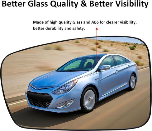 استبدال مرآة جانبية للركاب لسيارة Hyundai Sonata 2011 2012 2013 2014- زجاج مرآة الجانب الأيمن، زجاج مرايا الرؤية الخلفية مع تسخين الطاقة in Saudi Arabia
