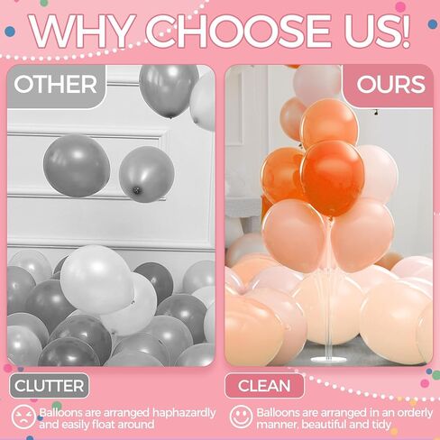 4 مجموعة البالون ستانف أدوات - يقف بالون طاولة مع قاعدة ، وعصي بالون تجميع سهلة ، وحاملي البالون القابلة لإعادة الاستخدام للاستحمام للأطفال ، وحفلات الزفاف ، وأعياد الميلاد ، وزينة الحفلات. in Kuwait