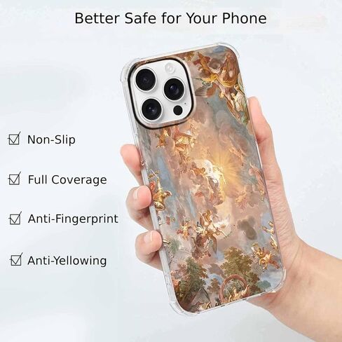 Case for iPhone 16 Pro with Renaissance Art Design,Cute Angel God Greek Mythology Painting,Clear Soft TPU Bumper Case,6.3"(Mythology,16pr) in Saudi Arabia