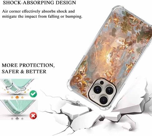 Case for iPhone 16 Pro with Renaissance Art Design,Cute Angel God Greek Mythology Painting,Clear Soft TPU Bumper Case,6.3"(Mythology,16pr) in Saudi Arabia