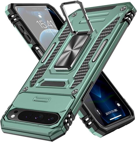 for Google Pixel 9 Pro XL Case with Stand,[Military Grade Shockproof],Heavy Duty Military Grade Hard Protection,Camera Protect,Edge Cover for Pixel 9 Pro XL,[Light Blue],MUS-KJZH-03-07 in Kuwait