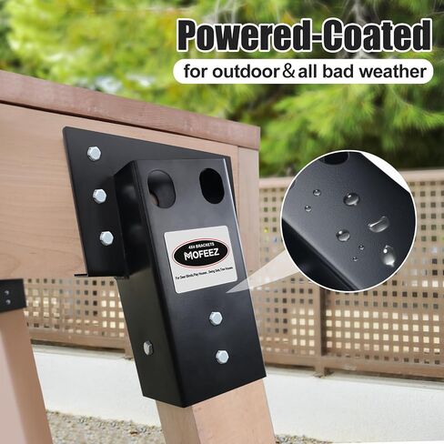MOFEEZ Deer Stand Brackets 4x4 with Screws, Heavy Duty Elevator Bracket with Powder Coated for Deer Blind Outdoor Hunting Platform Blind Box Treehouse Shooting Shack Over 2000lb Capacity Black 4 Pack in Kuwait