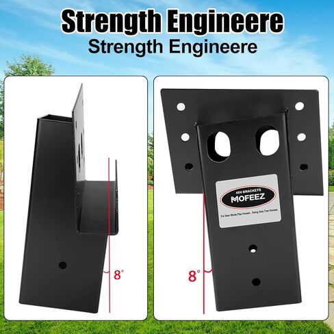 MOFEEZ Deer Stand Brackets 4x4 with Screws, Heavy Duty Elevator Bracket with Powder Coated for Deer Blind Outdoor Hunting Platform Blind Box Treehouse Shooting Shack Over 2000lb Capacity Black 4 Pack in Kuwait