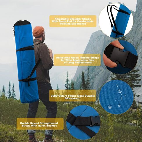 1 Pack 900D 48 Inch Camp Chair Bag Replacement with Shoulder Strap Camp Bag Folding Chair Bag Fishing Outdoor Storage Bag(48 * 16.5 * 10.2Inch) (1, Blue, XL) in Kuwait
