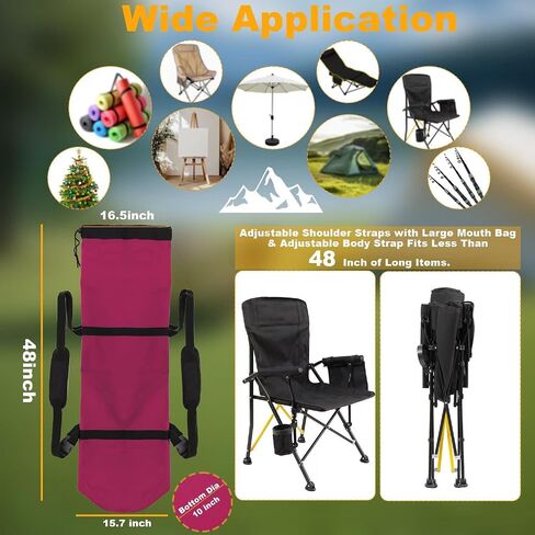1 Pack 900D 48 Inch Camp Chair Bag Replacement with Shoulder Strap Camp Bag Folding Chair Bag Fishing Outdoor Storage Bag(48 * 16.5 * 10.2Inch) (1, Blue, XL) in Kuwait