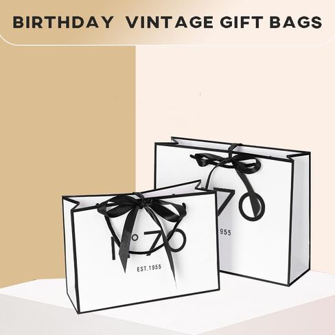 QLSKO 40th Birthday Keepsake Gift Paper Bag for Her Anniversary Party Present Shopping Tote Bags Women 40 Year Old Decorations Idea (1985 40th, Medium (Pack of 1)) in Saudi Arabia