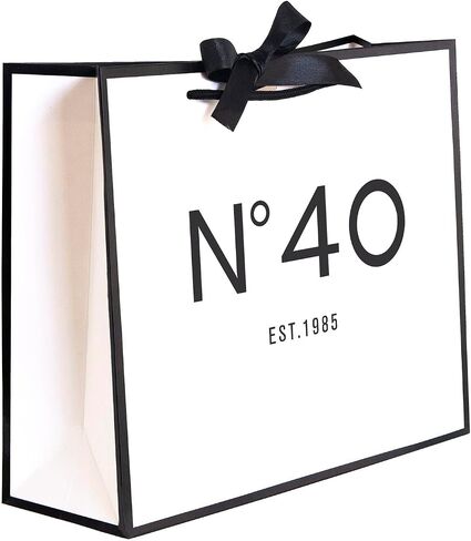 QLSKO 40th Birthday Keepsake Gift Paper Bag for Her Anniversary Party Present Shopping Tote Bags Women 40 Year Old Decorations Idea (1985 40th, Medium (Pack of 1)) in Saudi Arabia