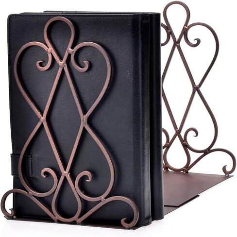 نهايات كتب معدنية فاخرة، حامل منظم قديم، حامل مكتب للمدرسة، رف كتب ليبراري، غلاف مزخرف مع حشوة (مجموعة من 2) أبيض in Kuwait