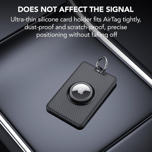 Protective Case for Tesla Key Card with AirTag Holder Compatible with Model 3/Y/S/X,Air Tag Secure Card Holder Cover Slots with Metal Keychain Ring for Tesla Accessories (Black/Black) in Saudi Arabia