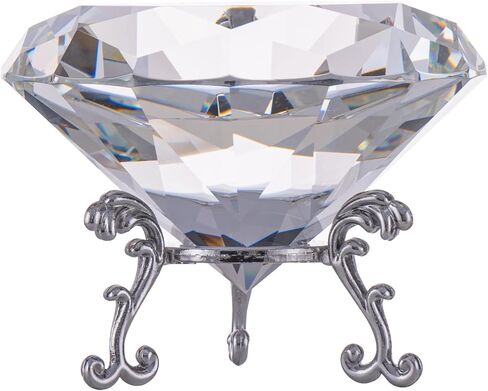 80mm Crystal Diamond Paperweight with Stand, Large Faceted Glass Gems Jewels for Home Party Decoration(Blue) in Saudi Arabia