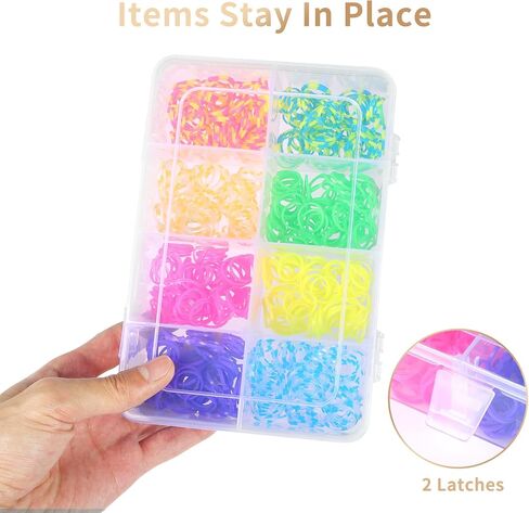 QUEFE 2 Pack 8 Grids Bead Organizers and Storage, Plastic Organizer Box with Removable Dividers Tackle Box Organizer for Candies Snacks Electronics Jewelry Small Parts in Saudi Arabia