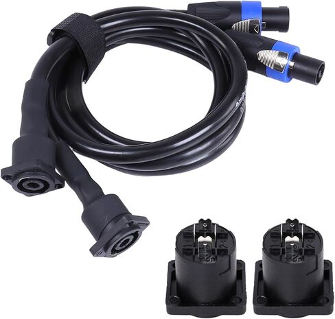 3.28 Feet 4 Wire Speakon Cable to Panel Mount Socket Extension Wire - SpeakON Male to NL4MP Female Plug Cables with Twist Lock for Chuchero, PA, DJ, Home Audio Interconnection - 2 Pack in Kuwait