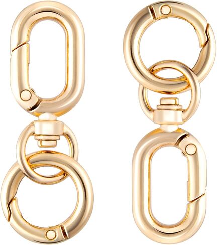 2 Sets Metal Keychain Clip Snap Hooks with Key Rings, Black Double Opening Swivel Clasp Clips, Spring Snap Key Ring Chain Holder for Lanyards, Jewelry Making, DIY Crafts in Saudi Arabia