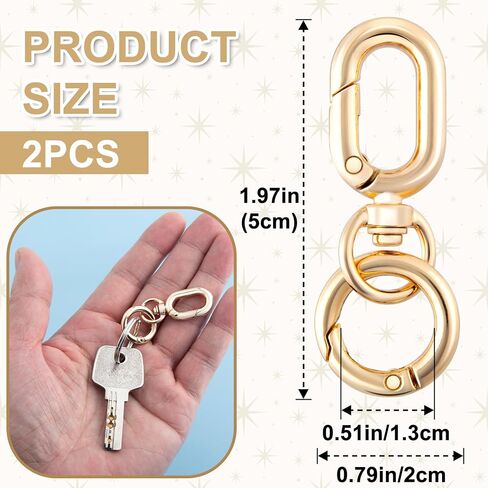2 Sets Metal Keychain Clip Snap Hooks with Key Rings, Black Double Opening Swivel Clasp Clips, Spring Snap Key Ring Chain Holder for Lanyards, Jewelry Making, DIY Crafts in Saudi Arabia