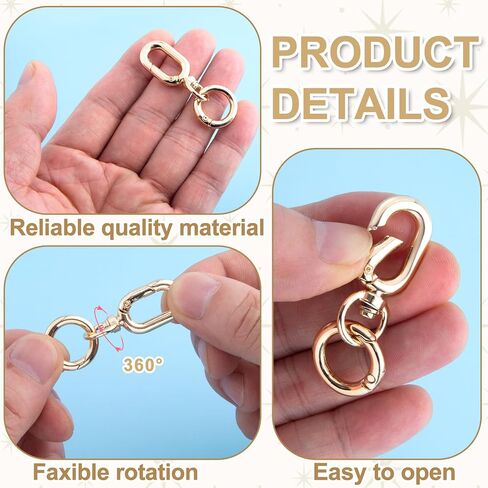 2 Sets Metal Keychain Clip Snap Hooks with Key Rings, Black Double Opening Swivel Clasp Clips, Spring Snap Key Ring Chain Holder for Lanyards, Jewelry Making, DIY Crafts in Saudi Arabia