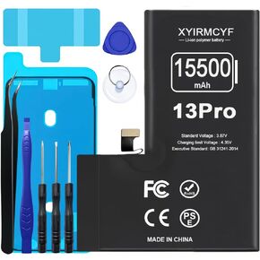 15500mAh Super Capacity Battery Compatible with iPhone 13 Pro, 0 Cycle Li-Polymer Replacement Battery for iPhone 13 Pro, with Professional Repair Tool Kit