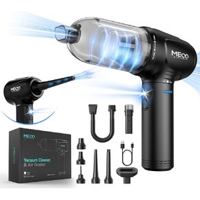 MECO ELEVERDE AIR AIR DUTER ، Mini Vacuum 4IN1 ، 110000 دورة في الدقيقة منفاخ الهواء الكهربائي ، منظف لوحة المفاتيح 16000PA مع ضوء LED ، 300 مل من صندوق الغبار هواء هواء هواء للكمبيوتر للكمبيوتر (برتقالي)