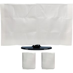 2 Pack Foam Flat Screen TV Cover Fits Up to 36" H x 65" W Flat Screen TV,Fits Up to 60-65 Inch TV,for TV Protection During House Moving or Renovation, Storage