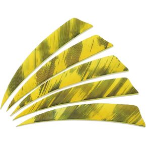 PATIKIL Shield Cut Vanes, 20 Pack 4 Inch Archery Arrow Fletch Turkey Feather Fletch Right Wing Fletching for DIY Target Shooting, Yellow