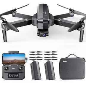 Ruko F11GIM2 2Batteries Drones with Camera for Adults 4K and Replacement Foldable Propeller Blades (4PCS), 64Mins Flight Time, 16404ft Digital video Transmission