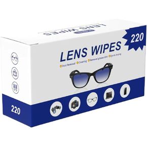 （220 PCS）Glasses disposable wipes, Audio & Video Lens Cleaners, Sunglasses wipes,Mobile phone screen wipes，Glasses Cleaner for Eye glasses, Camera, Phone, Tablets & Computer Screen