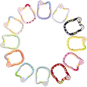 12 Pack Cute Carabiner Keychain Clips Cat Shape Carabiner Clip Aluminum Ring Climbing Clips for Keychains, Water Bottle Holders, Dog Leashes and More