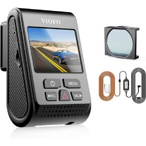 VIOFO A119 V3 2K Dash Cam Bundle with GPS, HDR & Ultra Clear Night Vision - Includes Hardwire Kit for Parking Mode with Low Voltage Protection & CPL Filter for Reducing Glare & Improving Image Quality