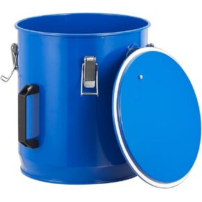 Fryer Grease Bucket 6 Gal, Fryer Oil Bucket with Lid, Oil Disposal Caddy, Coated Carbon Steel Oil Filter Pot with Rust-Proof Coating, Fryer Oil Transport Container with Lock Clips & Filter Bag