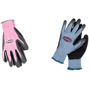 Berkley BTLCFG Coated Grip Gloves, Pink and Berkley Coated Fishing Gloves, Blue/Grey