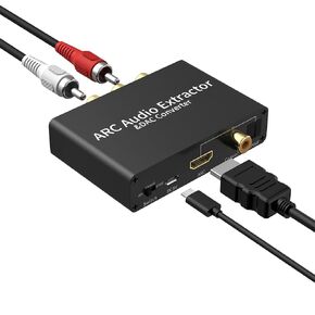 192KHz DAC Audio Converter, HDMI ARC Audio Extractor, Digital to Analog Converter for PS3 PS4 HDTV DVD Home Cinema Systems(HDMI/Audio/USB Cable)