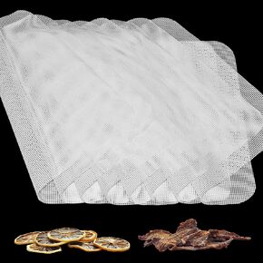 8 Pieces Premium Non Stick Silicone Dehydrator Sheets,Food Fruit Dehydrator Mats Reusable Steamer Mesh Mat for Fruit Food Dryer Mats Square 12.6 * 12.6inch