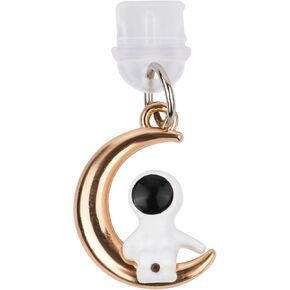 Phone Dust Plug Charm, Cute Astronaut Moon Pendant for Kindle Cell Phone Dust Plug Charm Type C USB Charging Port Anti Dust Plugs for Earphone Jack Stopper Cap Accessories