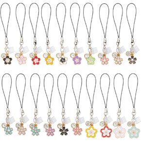 OLYCRAFT 20Pcs Dust Plug Charm 3~3.7 Inch Long Mobile Dustproof Plugs Dustproof Plugs USB C Port Caps Protector with Alloy Enamel Bee Flower Pendants Phone Pendants Accessory for Most Type C Phone