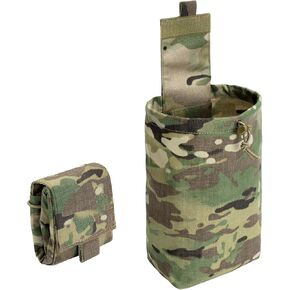 Dump Pouch Tactical Belt Magazine Recovery Pouch Roll Up Foldable Mag Pouches MOLLE Utility EDC Waist Storage Bag