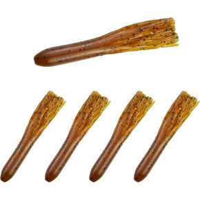 Soft Plastic Tube Lures,5pcs Fishing Swimbait Tube Jig Baits Football Flipping Swim Bass Lure for Bass Trout Saltwater Freshwater Fishing 3.15inch/4.13inch