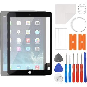 New Touch Screen Digitizer Replacement for iPad Air 2 2014 9.7" A1566 A1567 with OCA Adhesive Repair Tools Kit-No LCD Screen