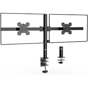 WALI Dual Monitor Mount, Monitor Stand for 2 Monitors Each Up to 32inch, Dual Monitor Stand for Desk Per Monitor Arm Holds 22lbs, Fully Adjustable Designed for Home, Office, School (M002-32), Black