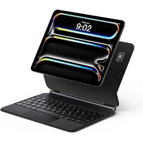 حالة لوحة المفاتيح لـ iPad Pro 11 بوصة (M4) 2024 ، وتصميم الاتصال التلقائي وعدم الحاجة إلى الشحن ، وحالة لوحة المفاتيح المغناطيسية على الطراز السحري مع لوحة تتبع متعددة اللمس ، متوافقة مع iPad Pro 11 (5th Gen)