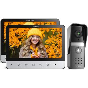 TMEZON Wired Video Intercom System ، 7 بوصة ، جرس الفيديو الحلقي مع Door Night Vision Support Super Enlock ، INTELTOM DUALLY FORMON