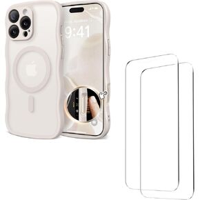 Magnetic for iPhone 16 Pro Case with 2X Screen Protectors, Stone