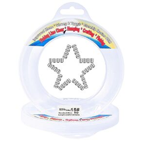 Aboda Clear Fishing Line Strong Fishing Wire Dia 0.65 mm 52 lb Invisible Hanging Wire Clear String for Hanging Decorations Nylon String for Balloon Crafts Picture Hanging Wire with Crimp Sleeves
