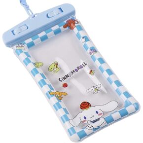 Koiswim Cute Anime Waterproof Phone Pouch, Kawaii Underwater Dry Bag Case, General Fits Up to 6.9 inches Blue