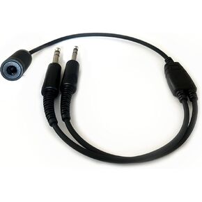 Helicopter & Military Headset to GA Dual Plugs General Aviation Headset Adapter